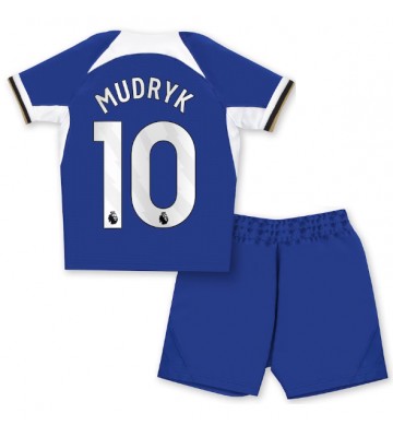 Chelsea Mykhailo Mudryk #10 Koszulka Podstawowych Dziecięca 2023-24 Krótki Rękaw (+ Krótkie spodenki)